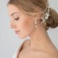 Harlow Pearl CZ Drop Bridal Earrings