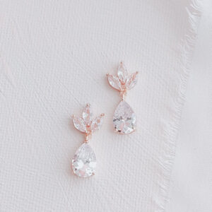 Alexia Rose Gold CZ Bridesmaid Earrings