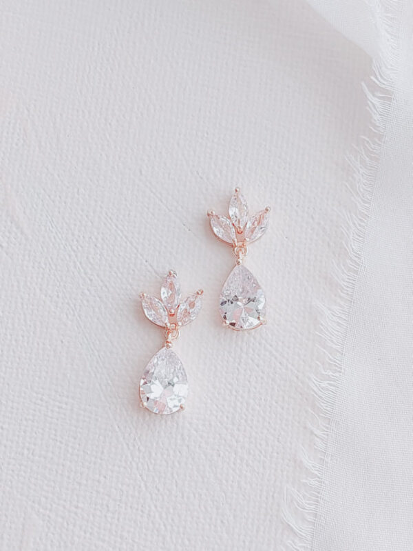 Alexia Rose Gold CZ Bridesmaid Earrings