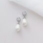 Bianca CZ Pearl Bridal Earrings