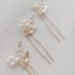 Gold Delphine Pearl Hairpins 3