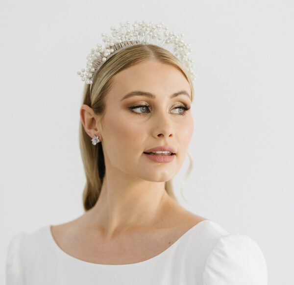 Modern Pearl Bridal Crown