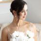 Rose Gold Clip on Teardrop Bridal Earrings