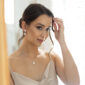 Rose Gold Clip on Teardrop Bridal Earrings