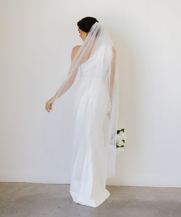 Mid Length Pearl Wedding Veil