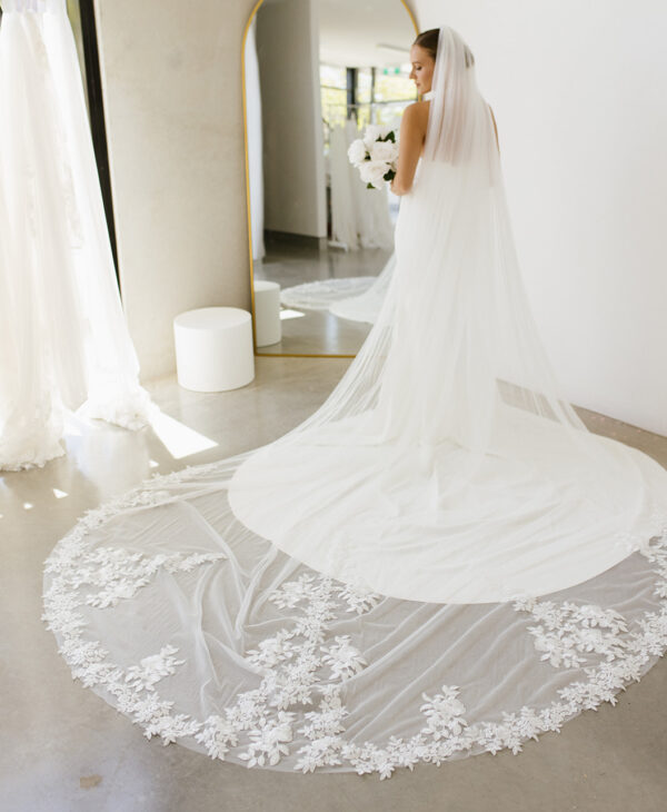 Victoria Embroidered Floral Wedding Veil