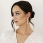 Statement Long Drop CZ Bridal Earrings