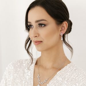 Silver CZ Wedding Earrings