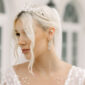 Teardrop Silver CZ Bridal Earrings