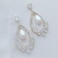 Gold Statement Pearl CZ Bridal Earrings