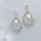 Gold Statement Glamour Pearl Bridal earrings