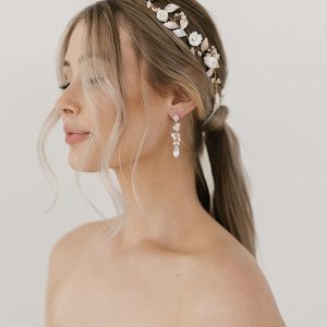 Rose Gold Wedding Earrings
