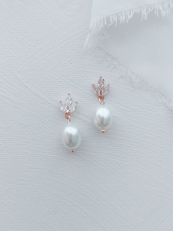 Rose Gold Kari Bridesmaid Pearl Earrings