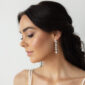 Coco Pearl CZ Drop Bridal Earrings