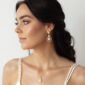 Gold Carmen CZ Statement Bridal Earrings