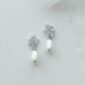 Cassia Pearl Floral Bridal Earrings