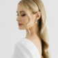 Cassia Pearl CZ Bridal Drop Earrings