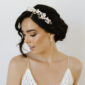 Ebony Rose Gold Floral Bridal Headpiece