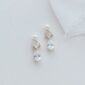 Gold Ivy Pearl CZ Bridesmaid Earrings