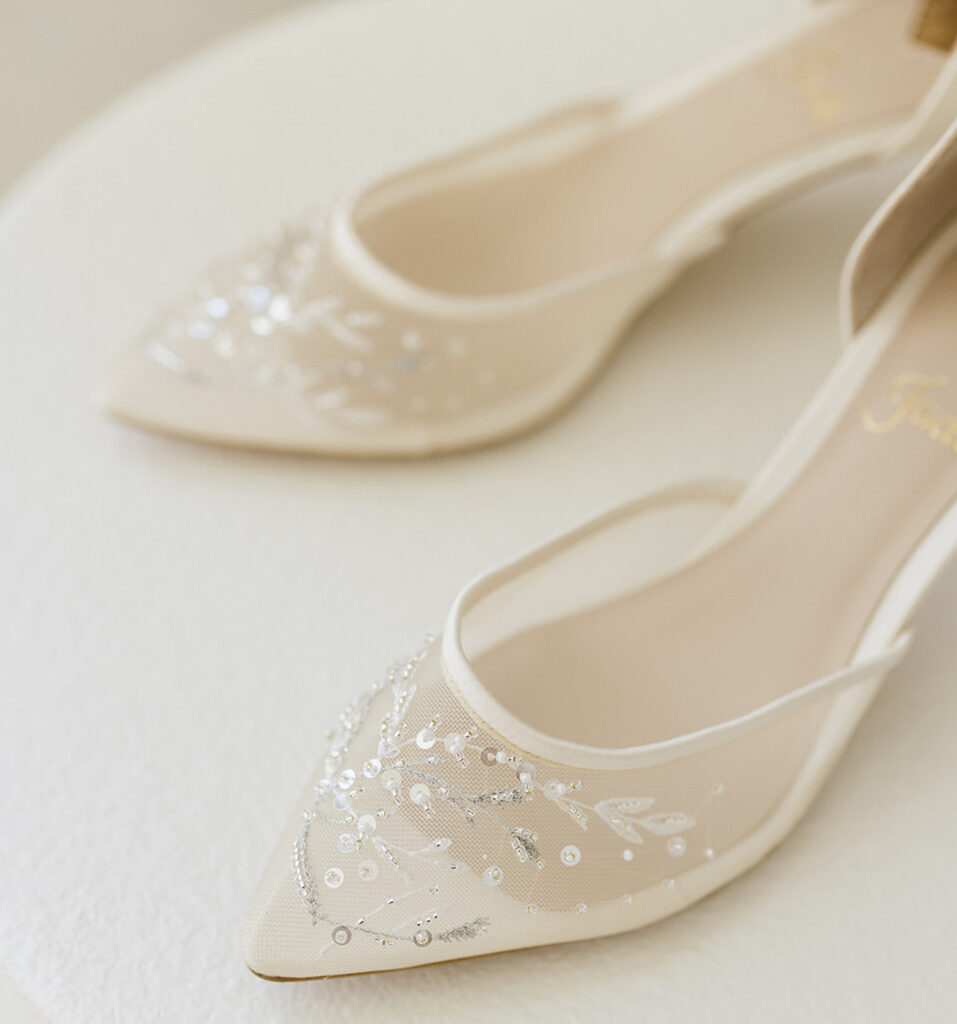 White flat bridal online shoes