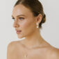 Gold Elodie Pearl CZ Bridal Earrings