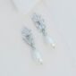 Adelaide Cz Pearl Teardrop Bridal Earrings