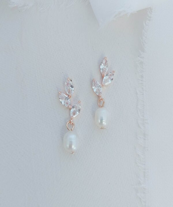Rose Gold Envy Pearl Bridesmaid Earrings