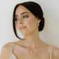 Rose Gold Bridget Pearl CZ Bridesmaid Earrings