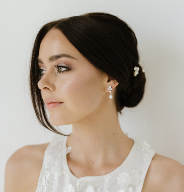 Petite Pearl Wedding Earrings
