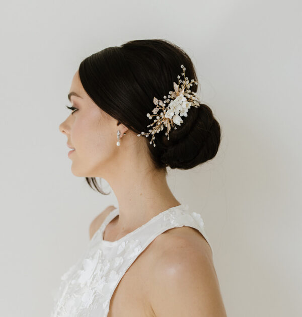Gold Luxe Blossom  Bridal Haircomb