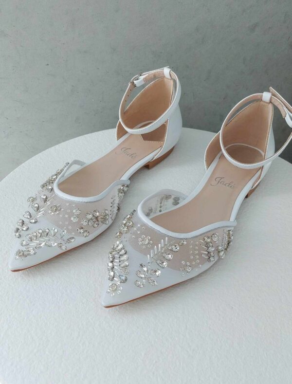 Flat bridal shoes best sale