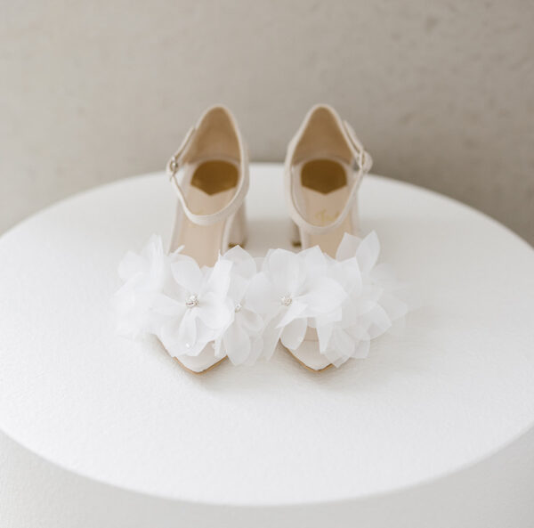 Florence Flower Bridal Block Heel Shoes