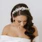 Ebony Silver Floral Bridal Headpiece