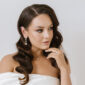 Iris Pearl CZ Drop Bridal Earrings