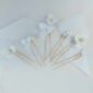 Gold Flower Pearl Bloom Bridal Hairpins