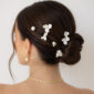 Gold FLower Pearl Bloom Bridal Hairpins