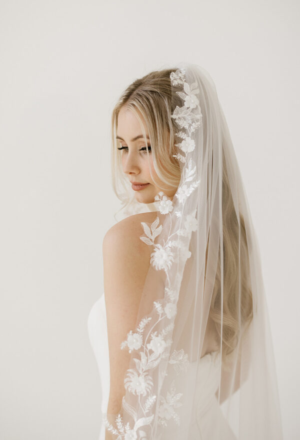 Celine Floral Bridal Veil